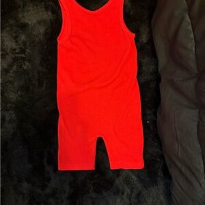 Vibrant Red Sleeveless Romper